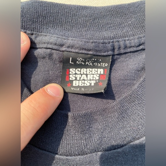 Screen Stars Best Black Hills South Dakota Wolf Faded Black Tee Vintage 90s Lrg - Picture 6 of 6